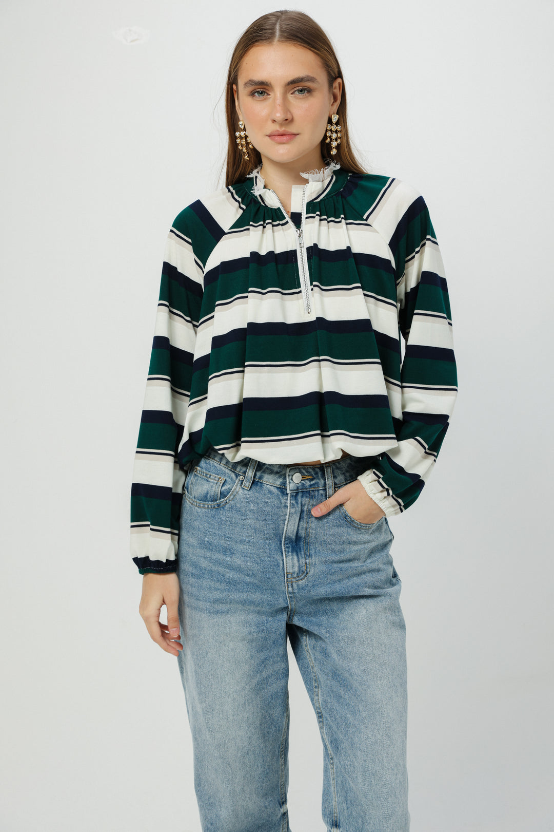 Eyes Green Striped Polo