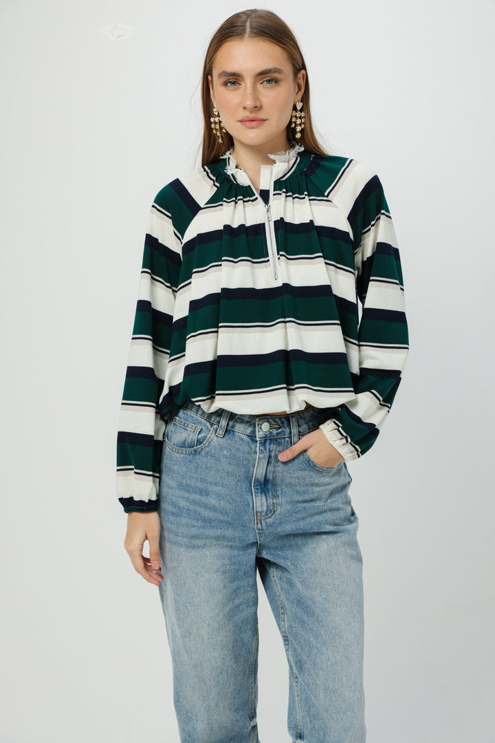 Eyes Green Striped Polo