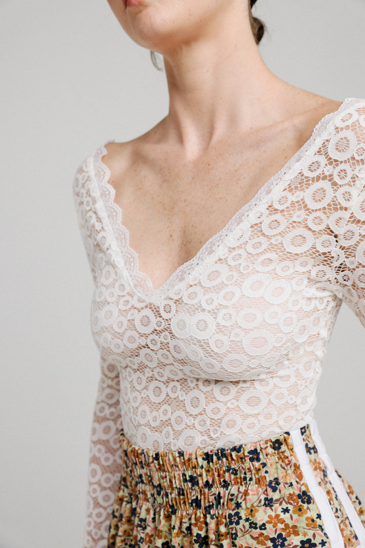 Meadow White Lace Top