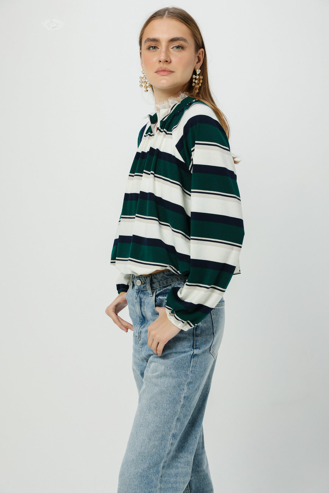 Eyes Green Striped Polo