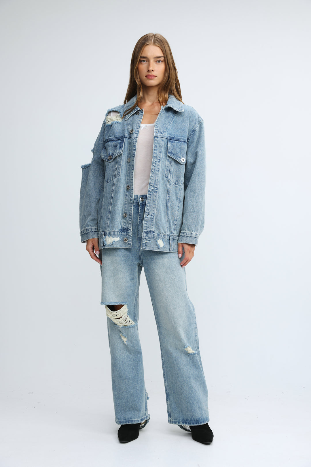 Distressed Blue Denim Jacket