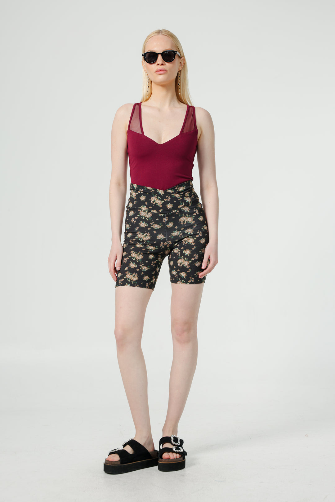 Dani Dark Floral Short Leggings
