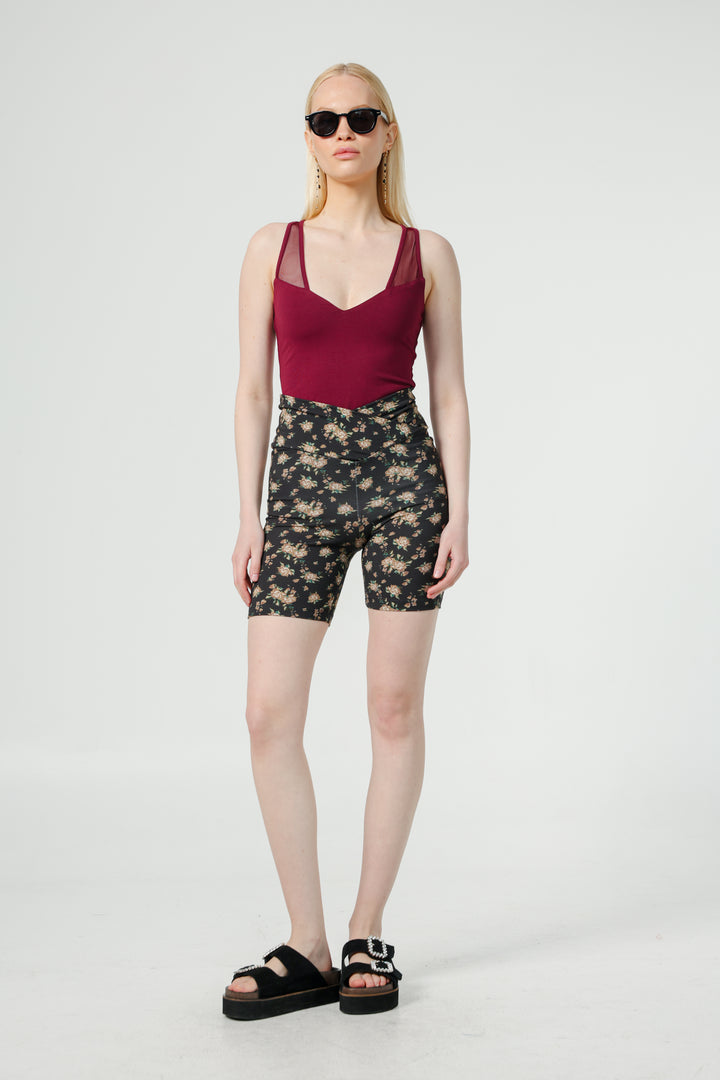 Dani Dark Floral Short Leggings