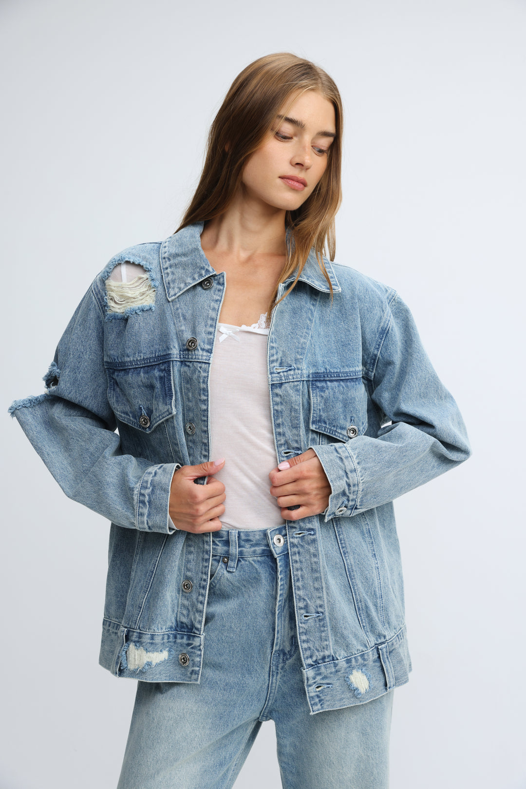 Distressed Blue Denim Jacket