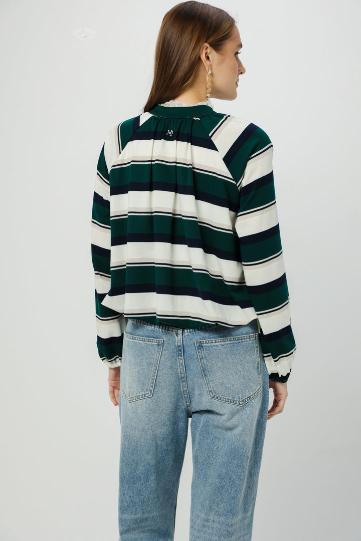 Eyes Green Striped Polo