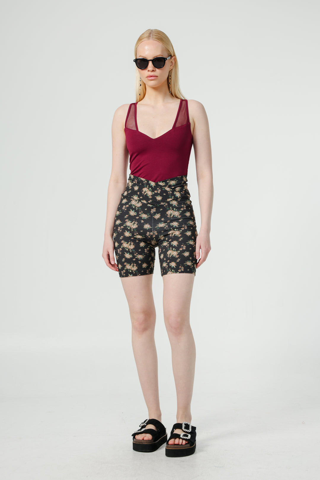 Dani Dark Floral Short Leggings