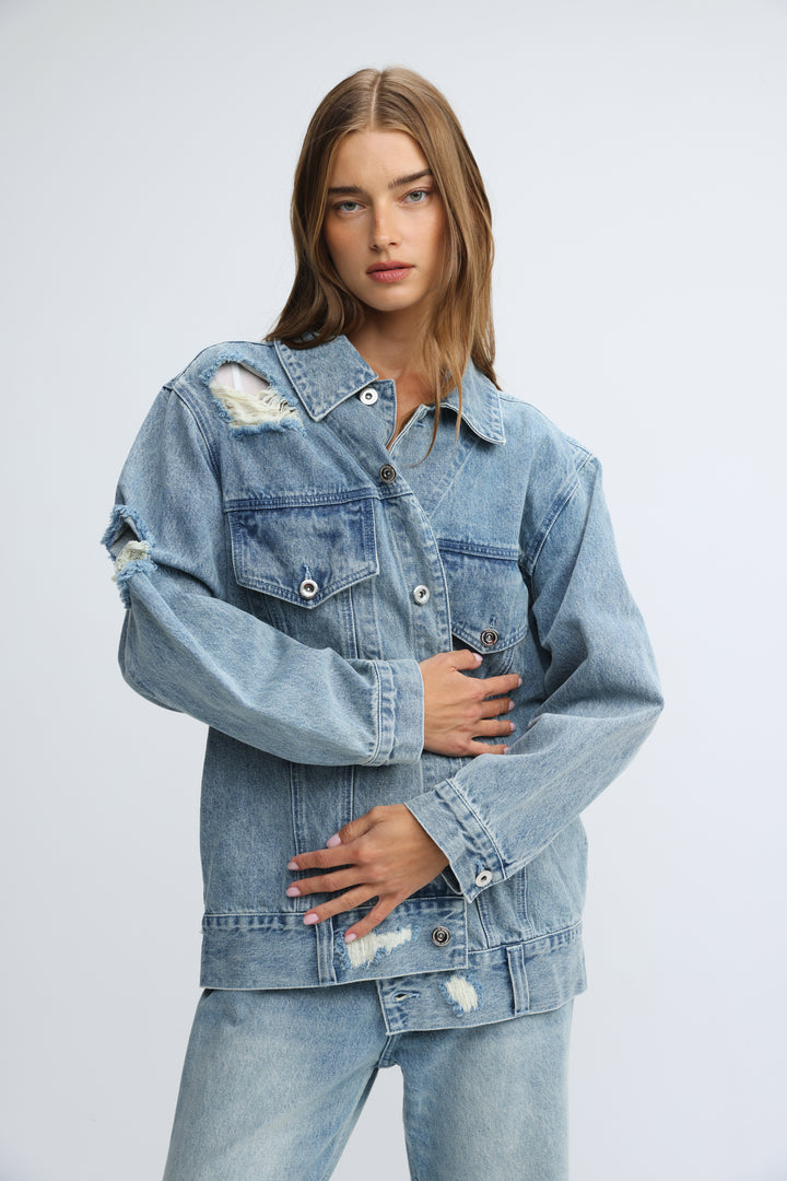 Distressed Blue Denim Jacket