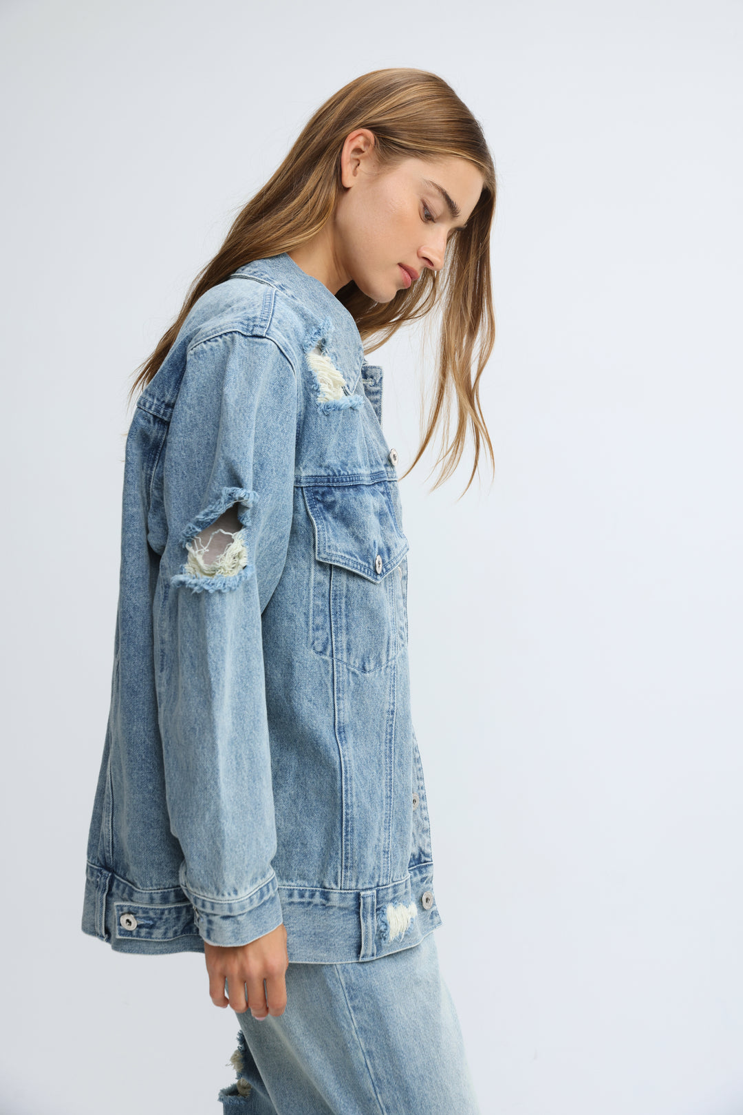 Distressed Blue Denim Jacket