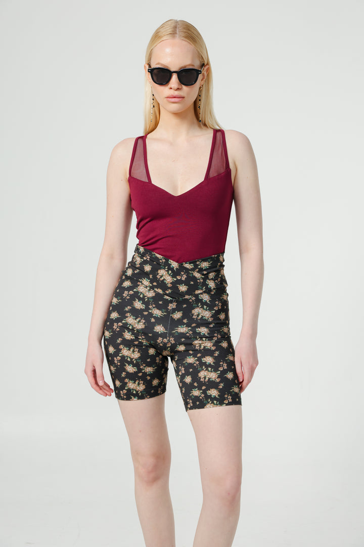 Dani Dark Floral Short Leggings
