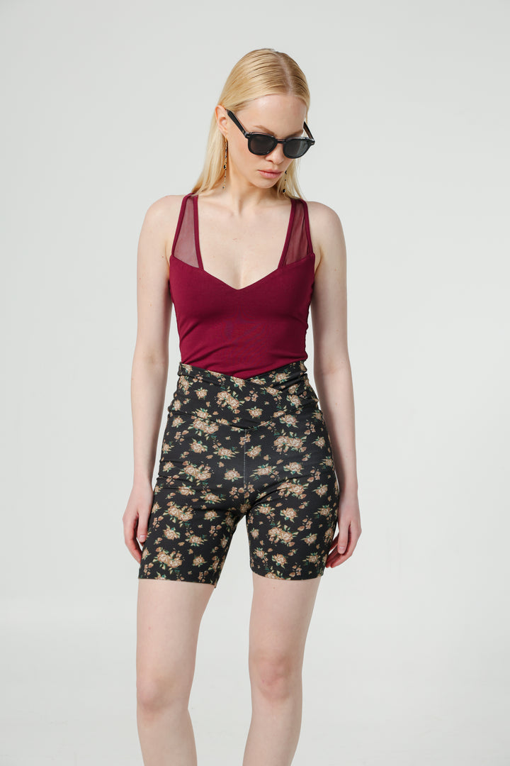 Dani Dark Floral Short Leggings