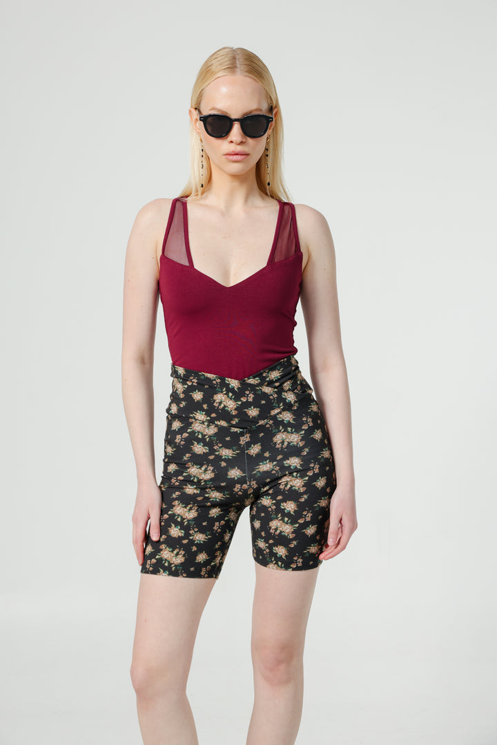 Dani Dark Floral Short Leggings