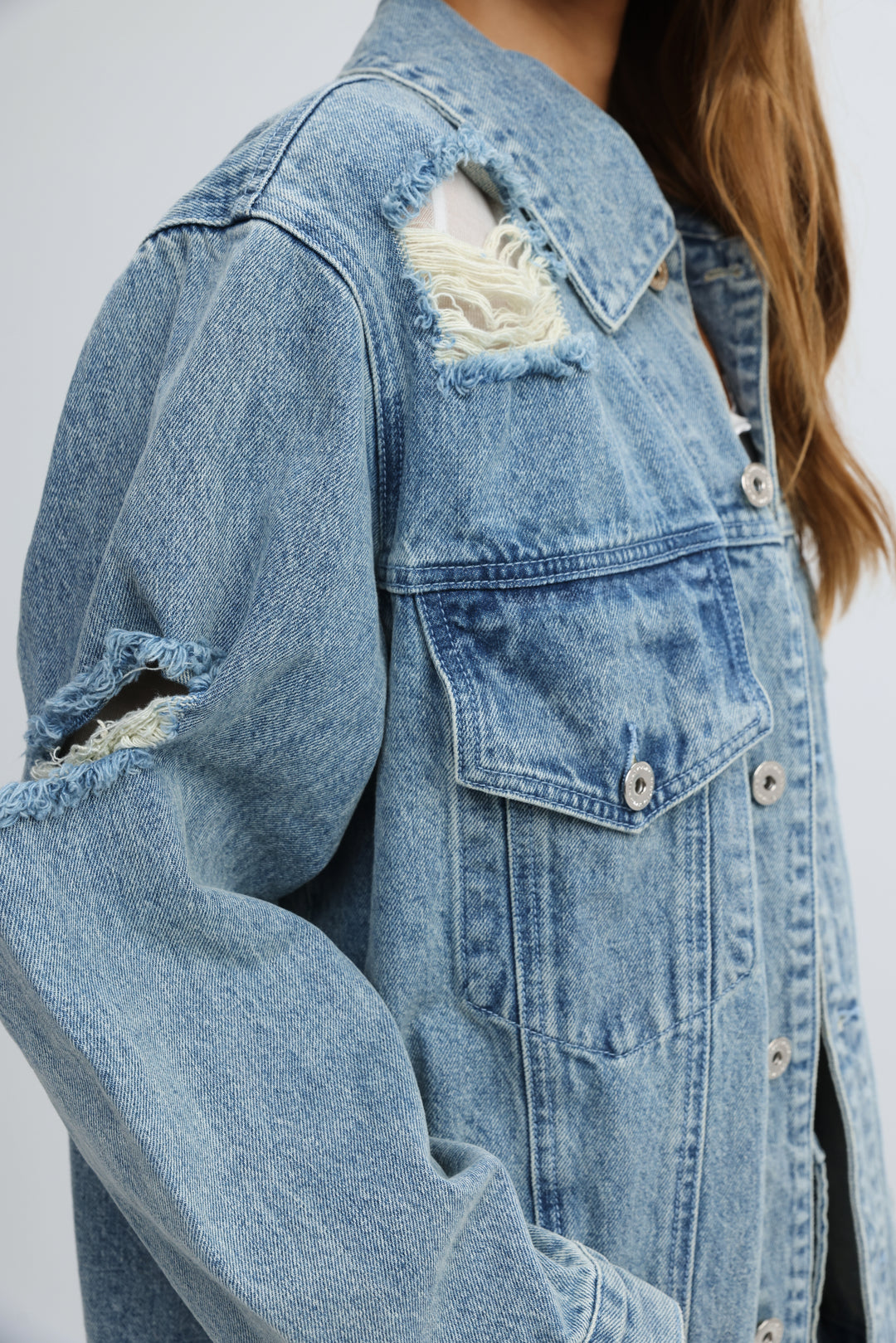 Distressed Blue Denim Jacket