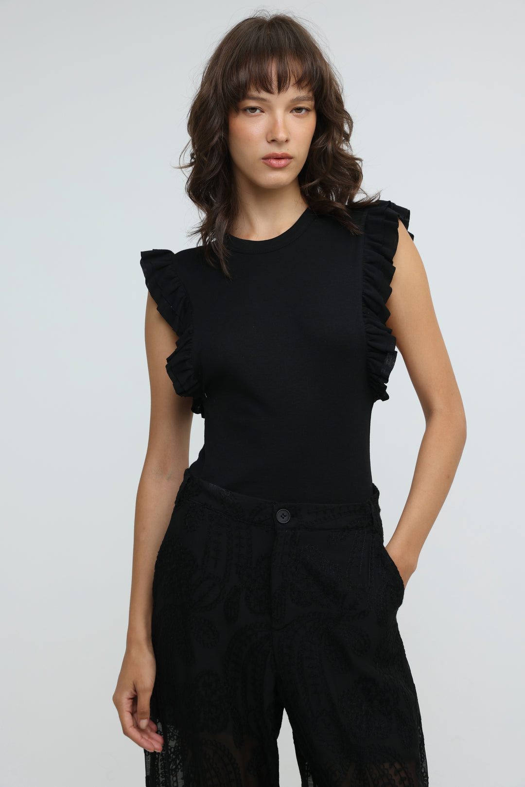 Flora Black Tank