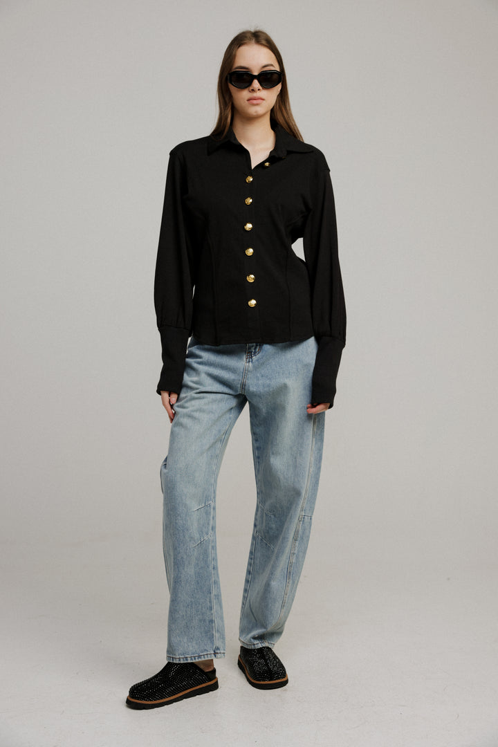 Decision Black Buttoned Shirt