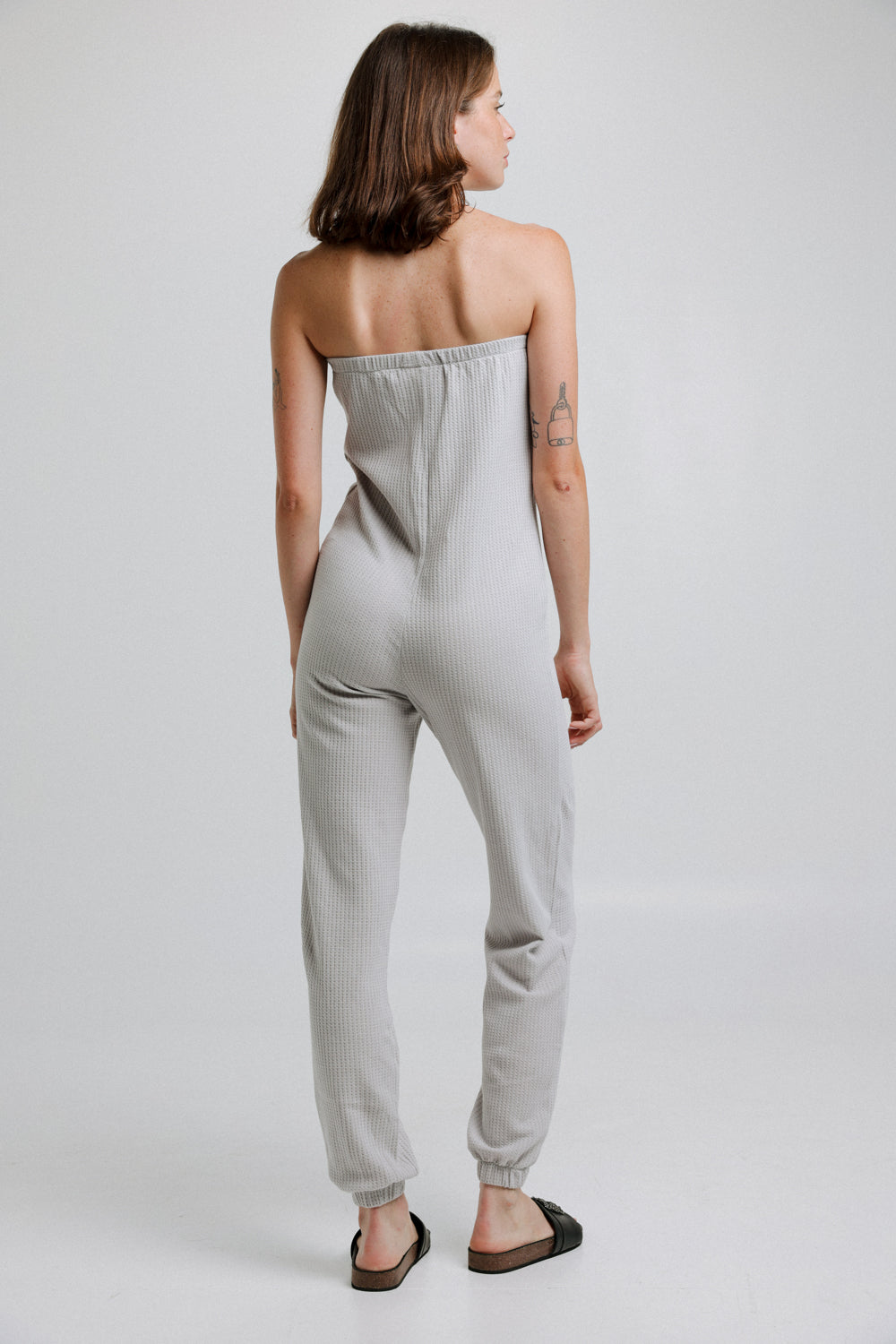 Trublle Grey Waffle Jumpsuit