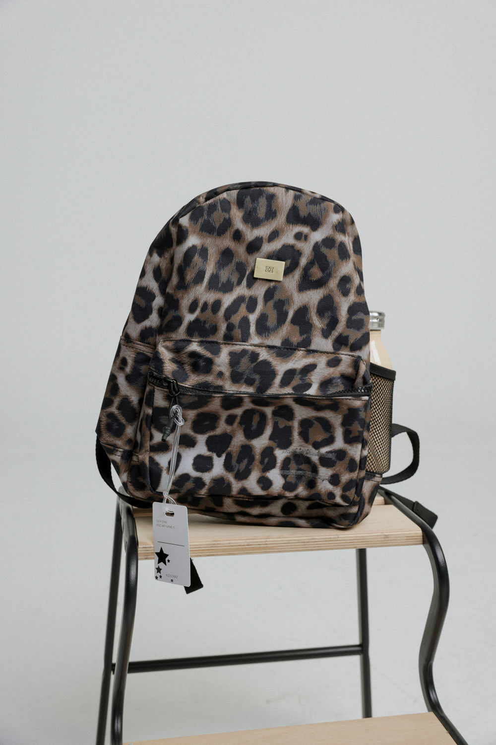 תיק מנומר לילדים עם כיס צדדי לבקבוק Leopard Kids Backpack