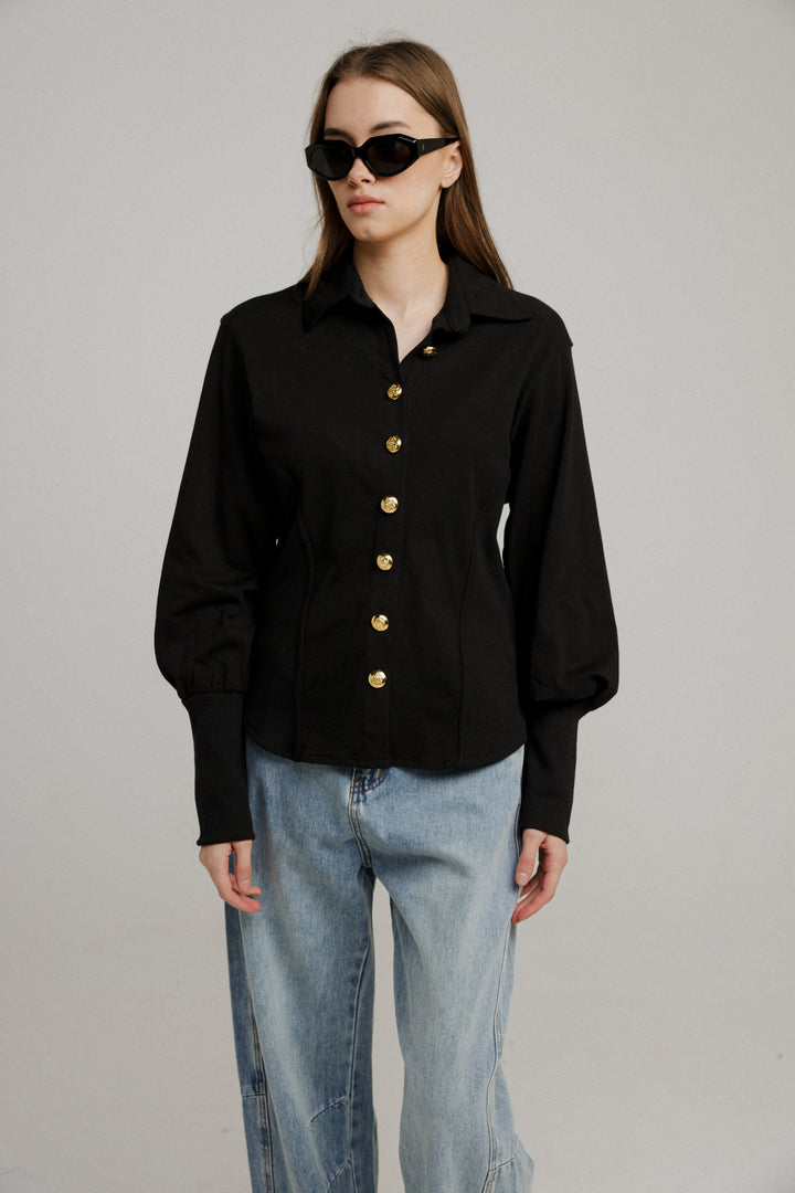 Decision Black Buttoned Shirt