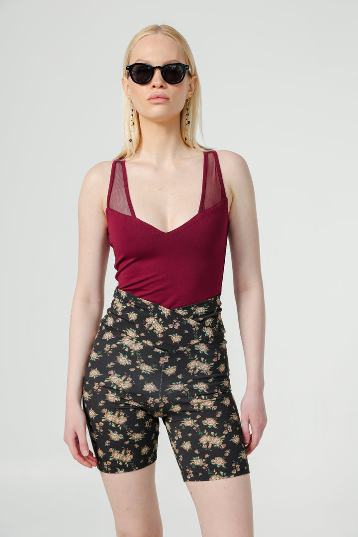 Dani Dark Floral Short Leggings