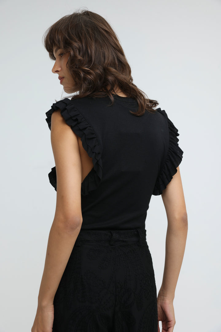 Flora Black Tank