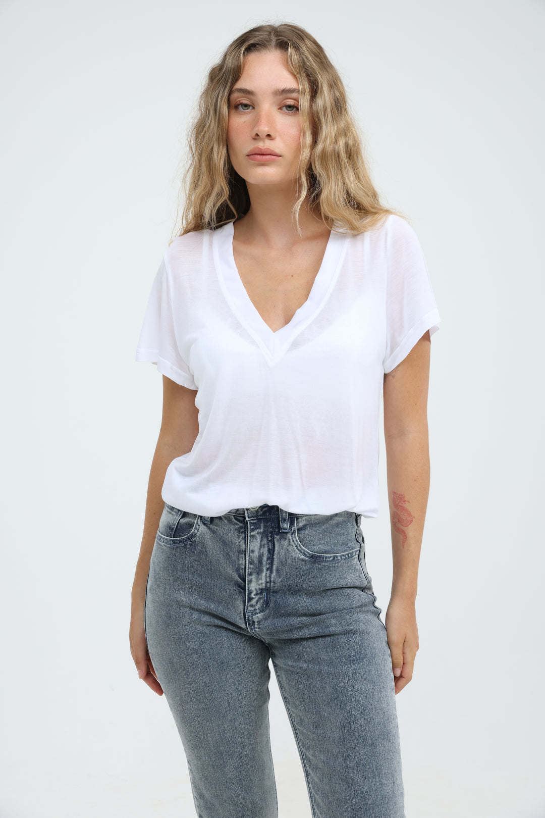 Clean45 White V T-Shirt