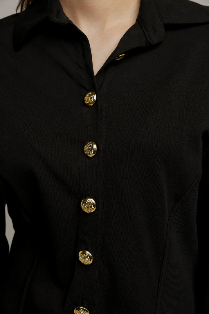 Decision Black Buttoned Shirt