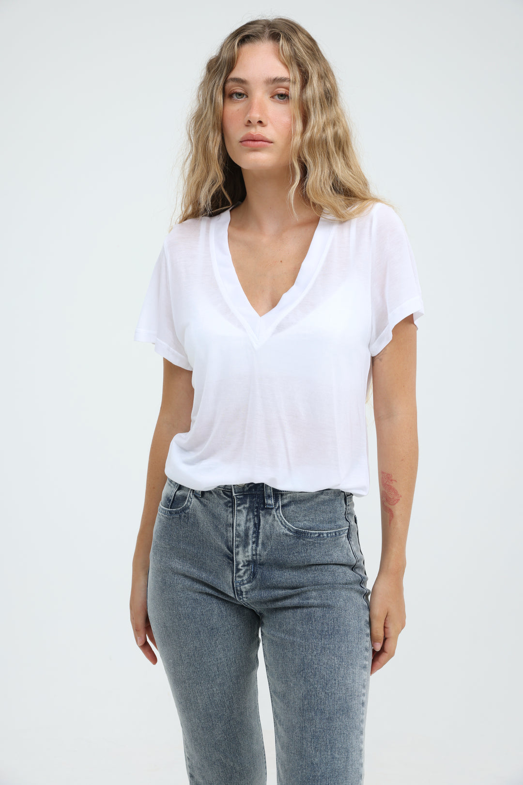 Clean45 White V T-Shirt