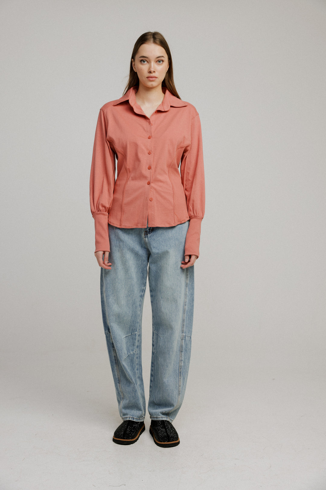Decision Coral Buttoned  Shirt