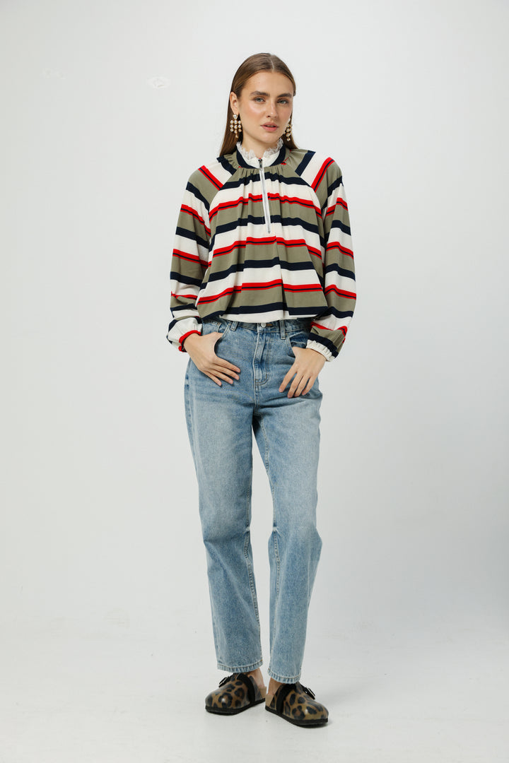 Eyes Red Striped Polo