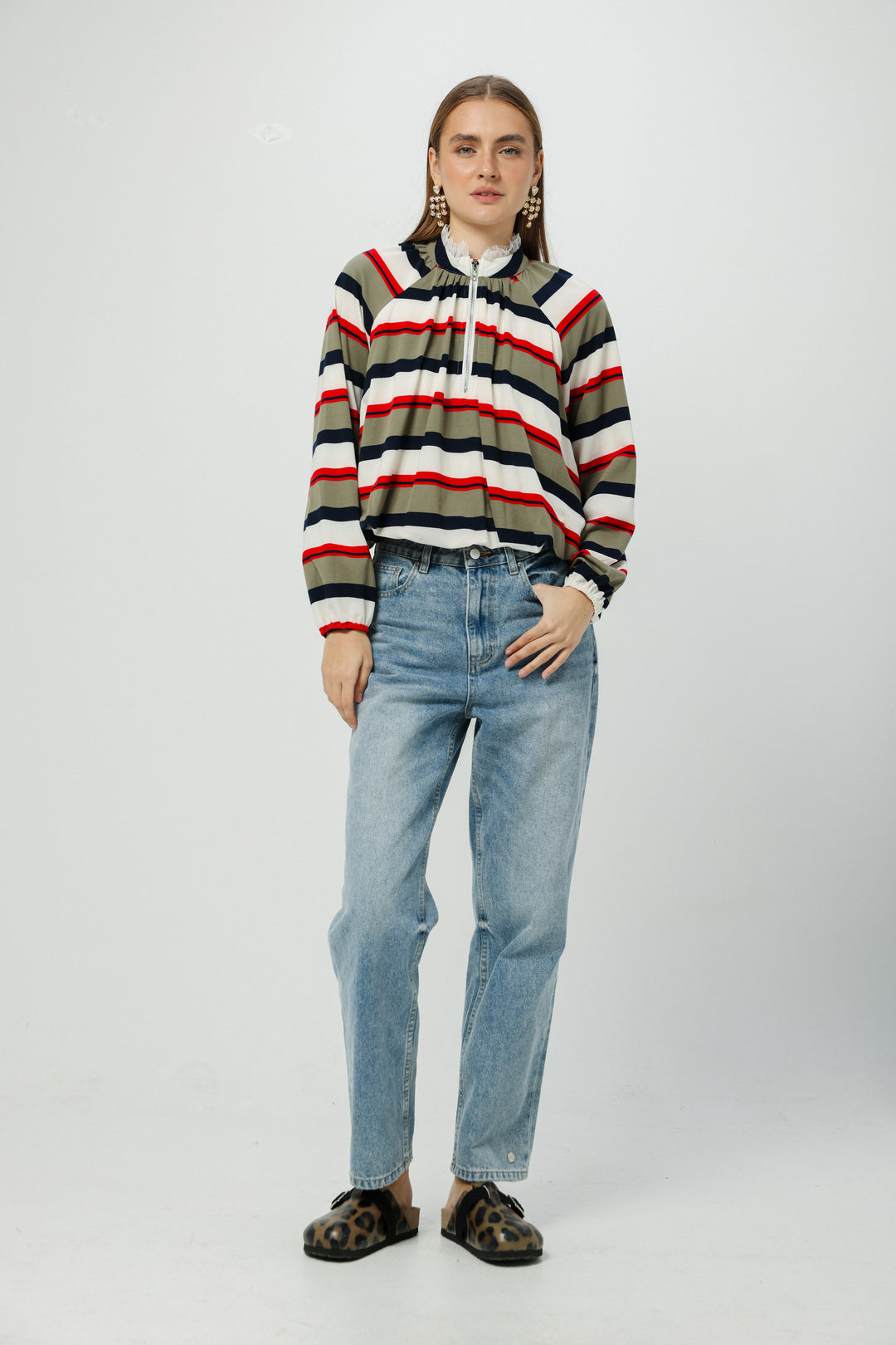 Eyes Red Striped Polo