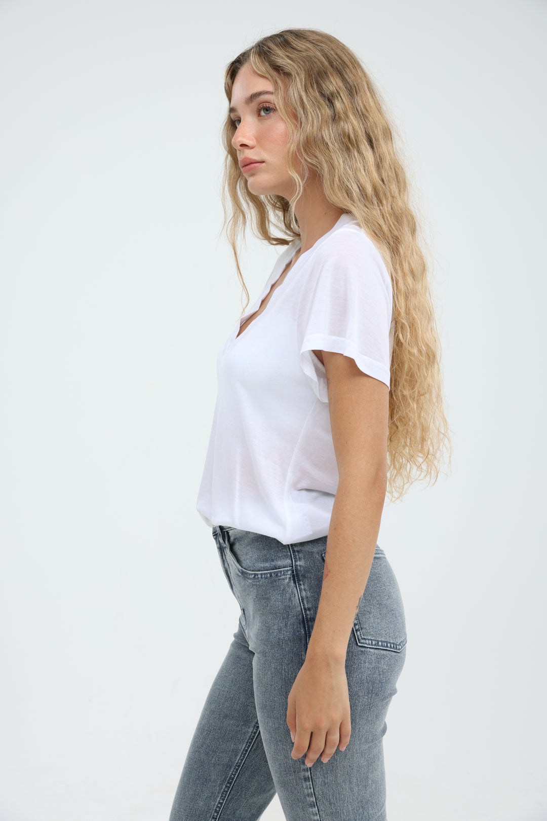 Clean45 White V T-Shirt