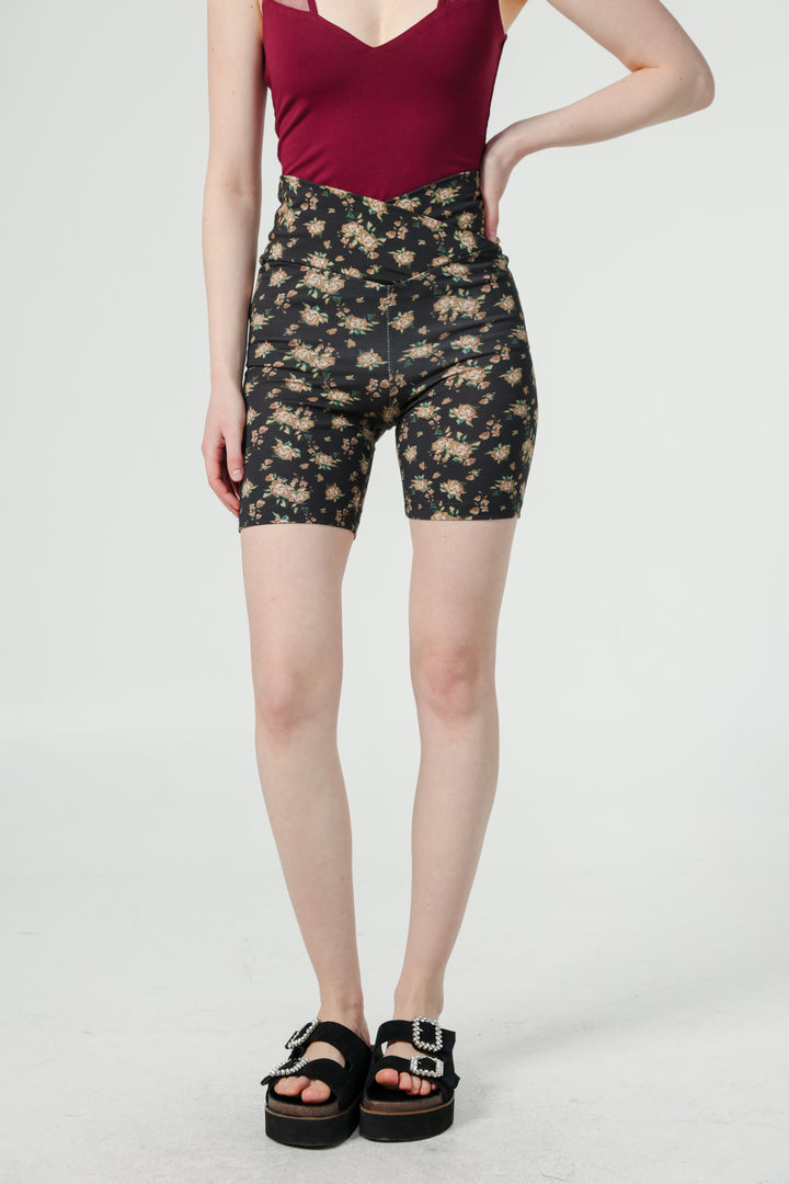 Dani Dark Floral Short Leggings
