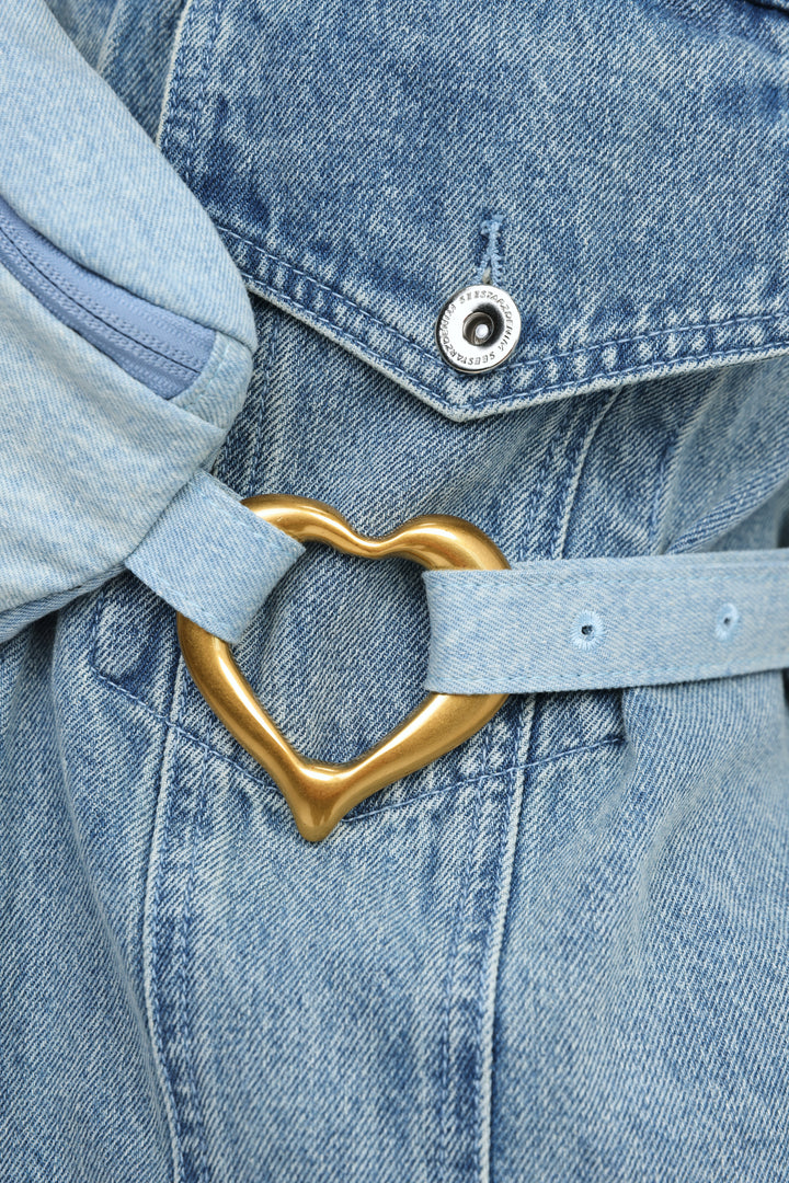 Heart Buckle Denim Belt Bag