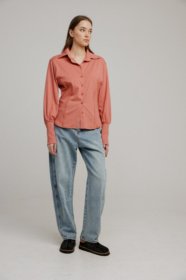 Decision Coral Buttoned  Shirt