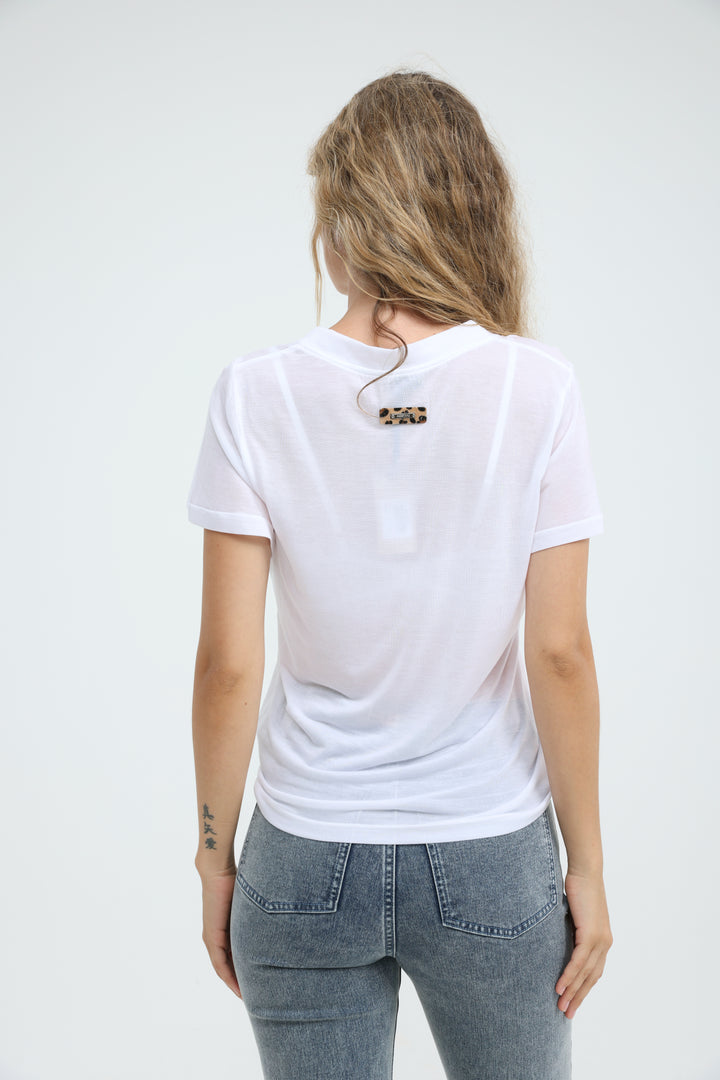 Clean45 White V T-Shirt