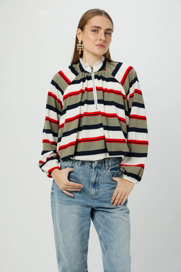 Eyes Red Striped Polo