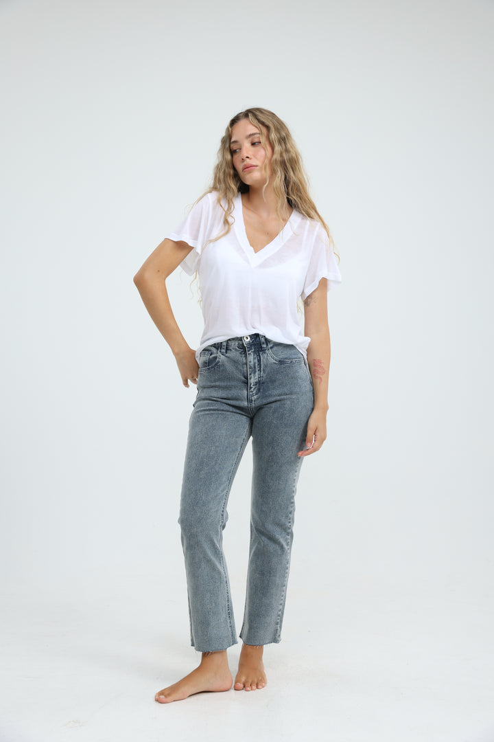 Clean45 White V T-Shirt