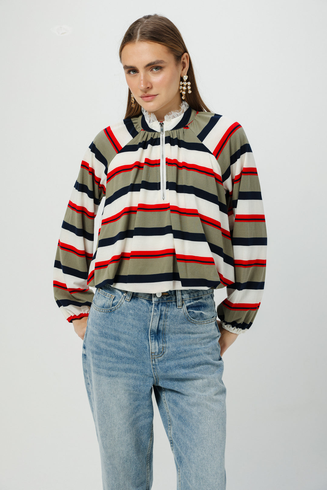 Eyes Red Striped Polo