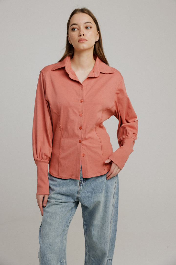 Decision Coral Buttoned  Shirt