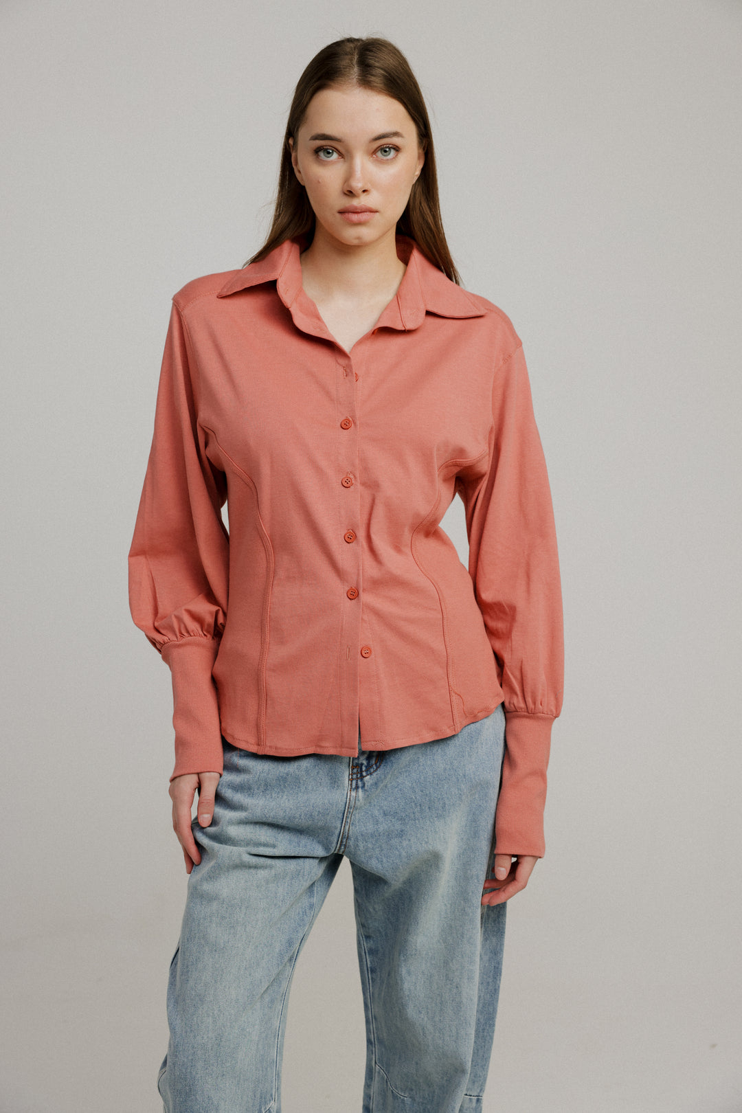 Decision Coral Buttoned  Shirt