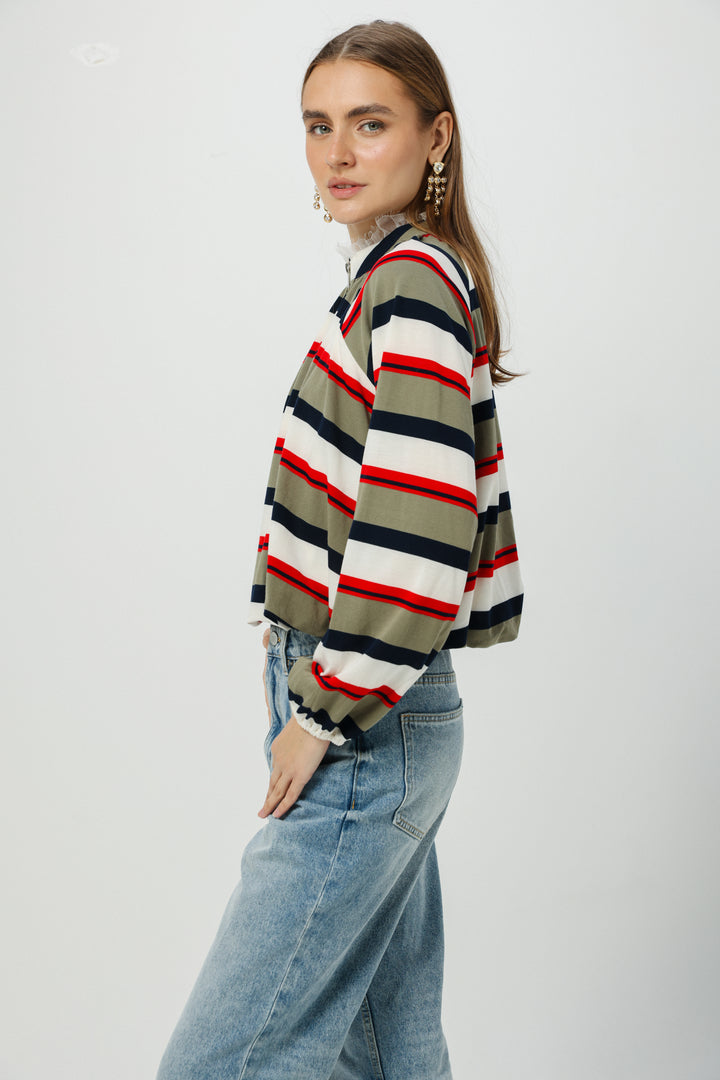 Eyes Red Striped Polo