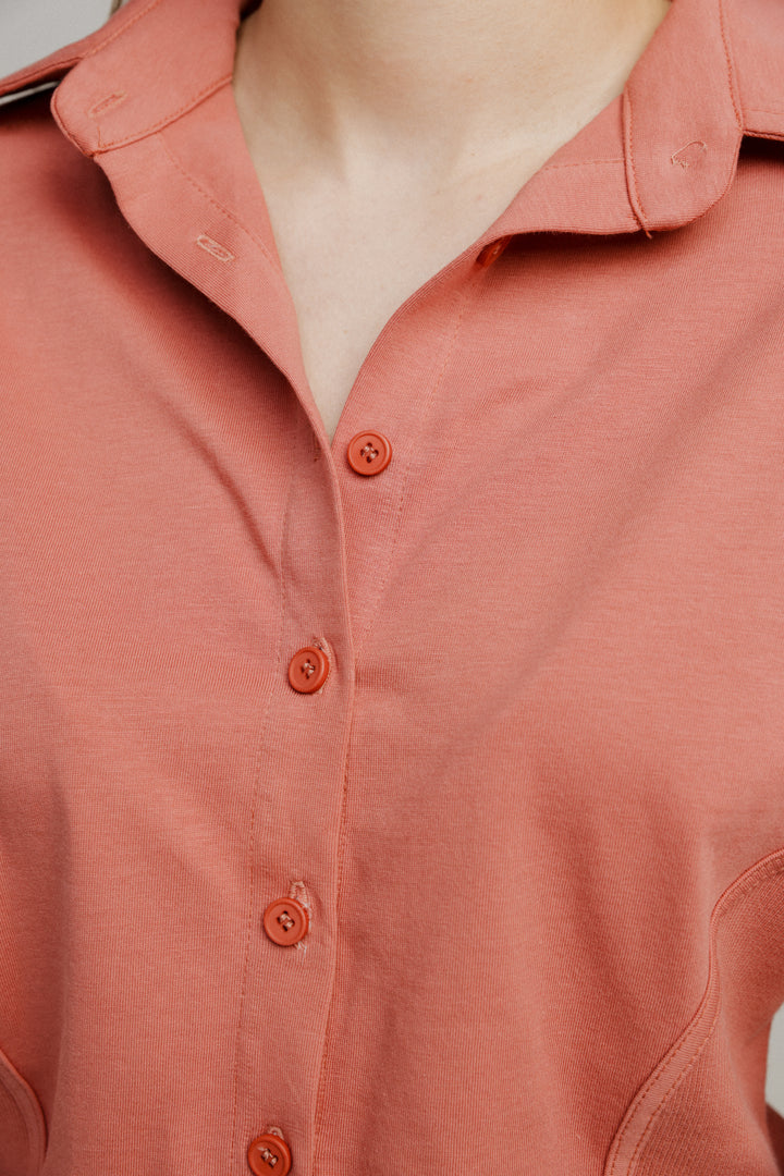 Decision Coral Buttoned  Shirt