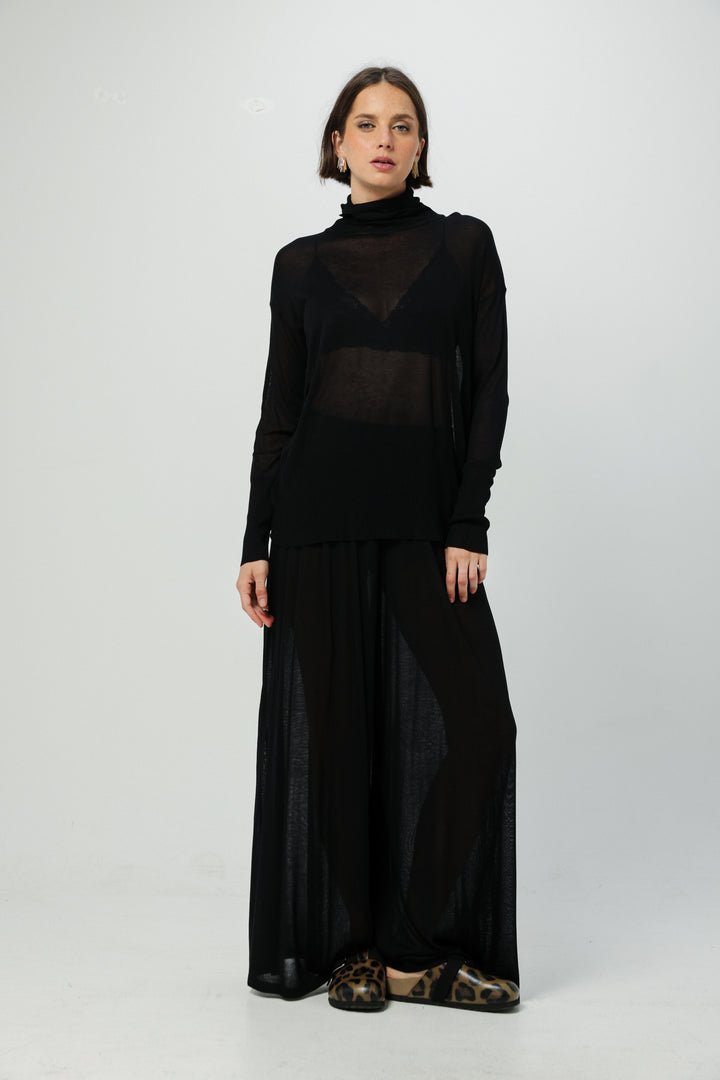 Moment Black High Neck Top