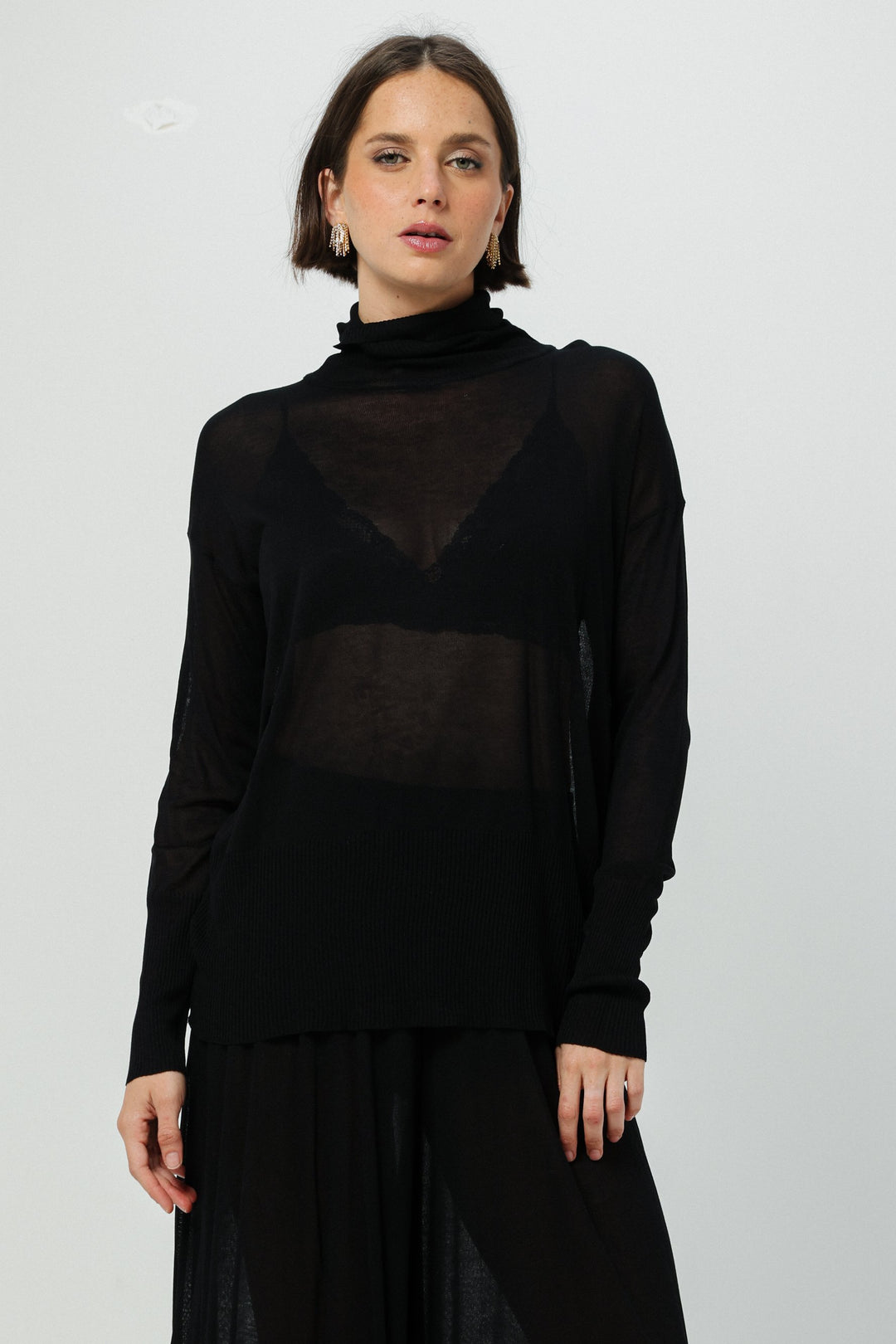 Moment Black High Neck Top
