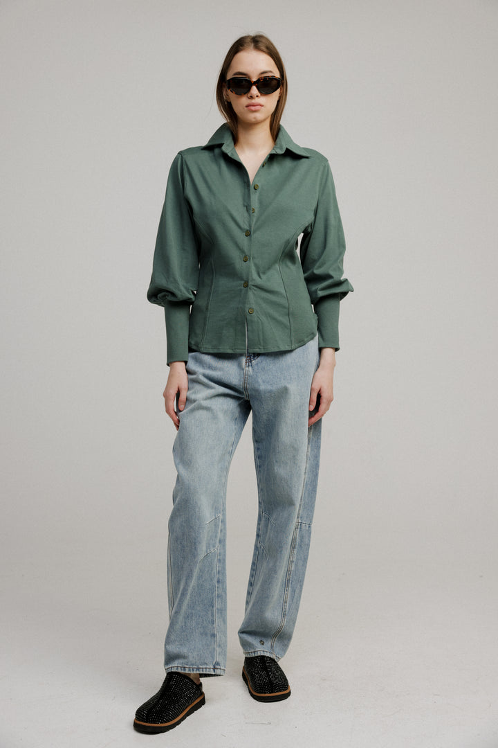 Decision Green Buttoned Shirt