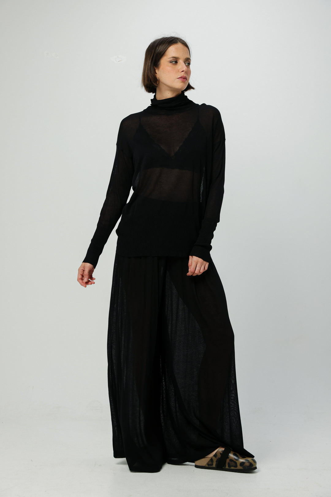 Moment Black Wide-Leg Bottoms