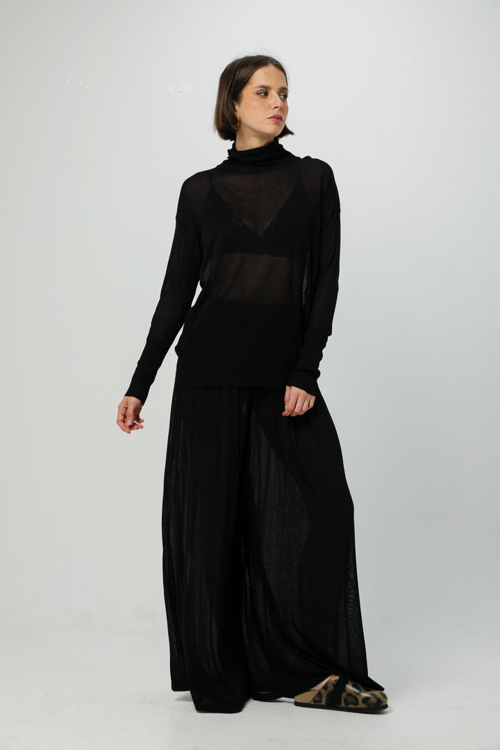 Moment Black Wide-Leg Bottoms