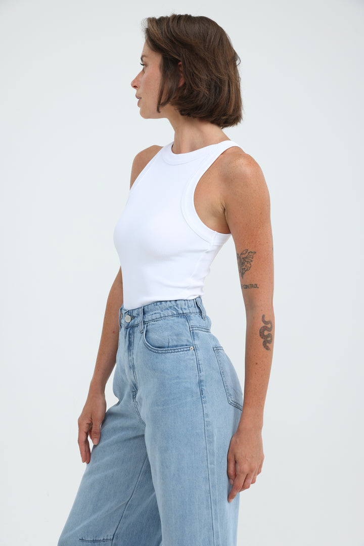 Clean46 White Rib Tank