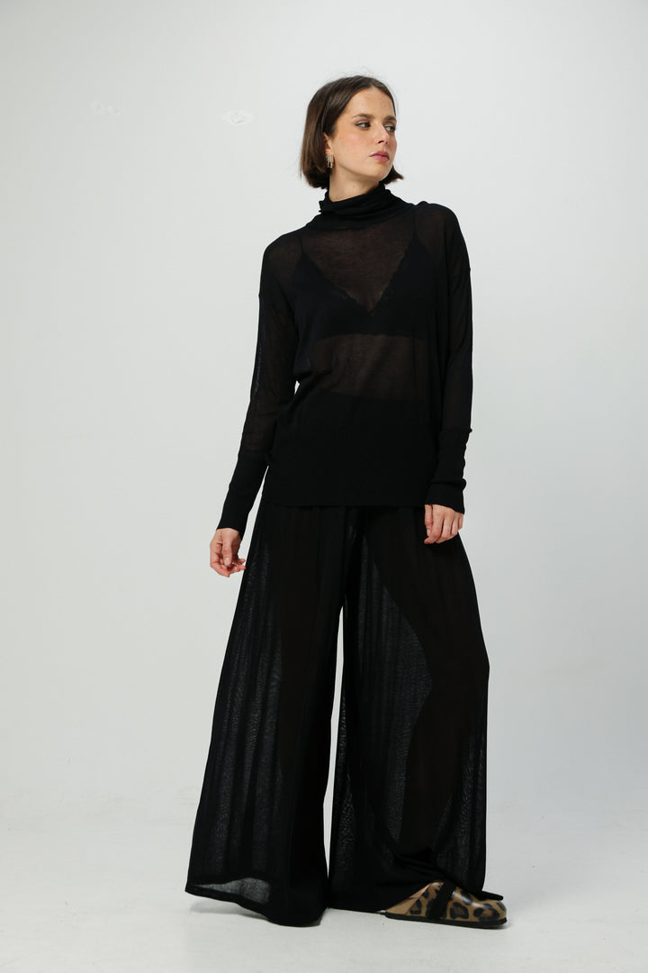 Moment Black Wide-Leg Bottoms