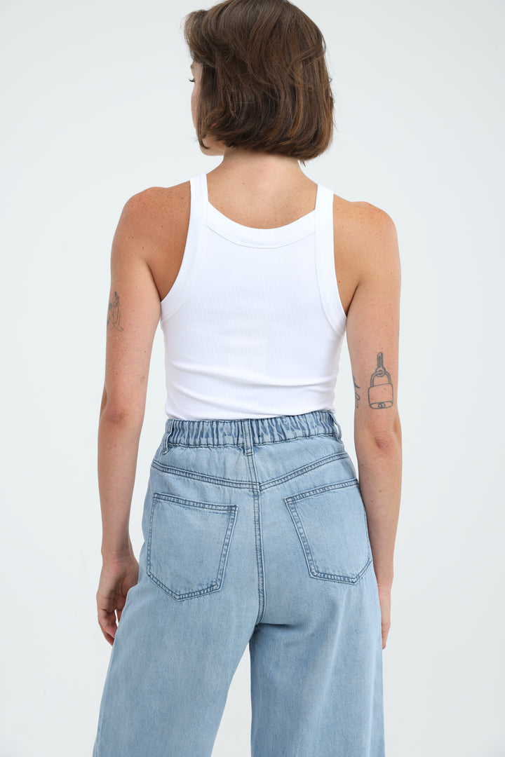 Clean46 White Rib Tank
