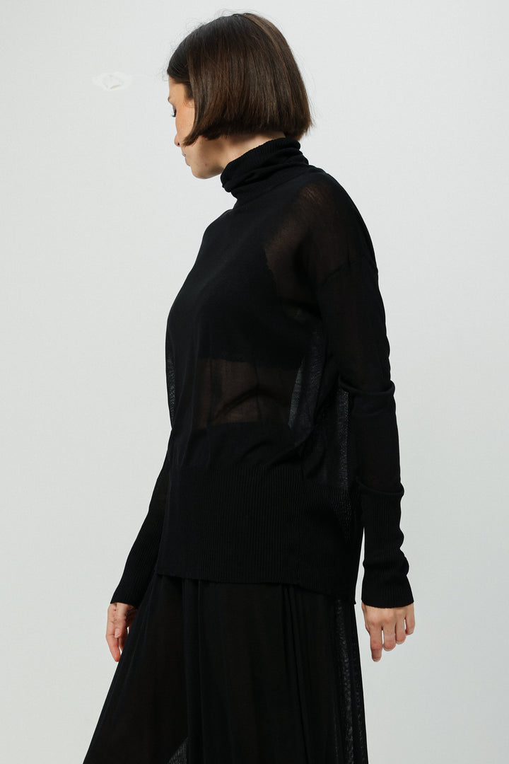 Moment Black High Neck Top